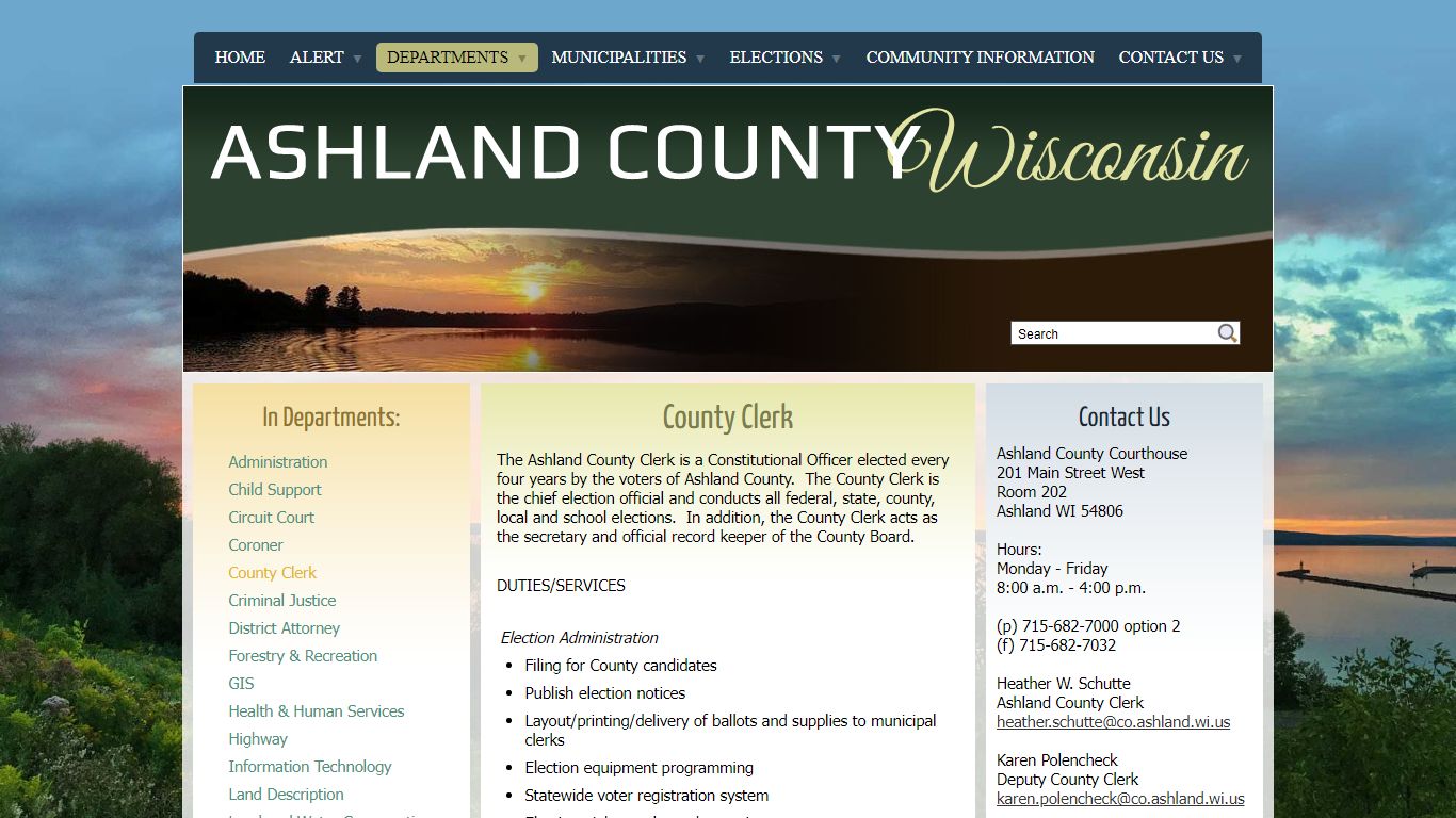 County Clerk - Ashland County, WI